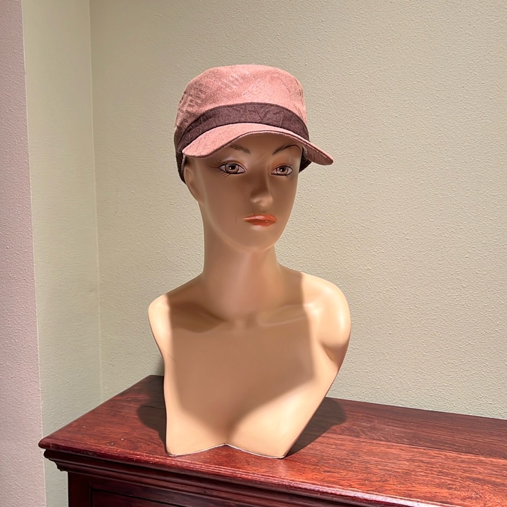 Override 9999 Brown Mixed Material Hat Cap Has Light Gray Graphics